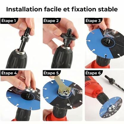 GrindMaster Pro – Le kit de conversion robuste pour transformer votre perceuse en meuleuse d'angle