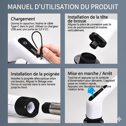 PowerClean Pro – La brosse électrique sans fil 9-en-1 pour un nettoyage ultra-puissant sans effort