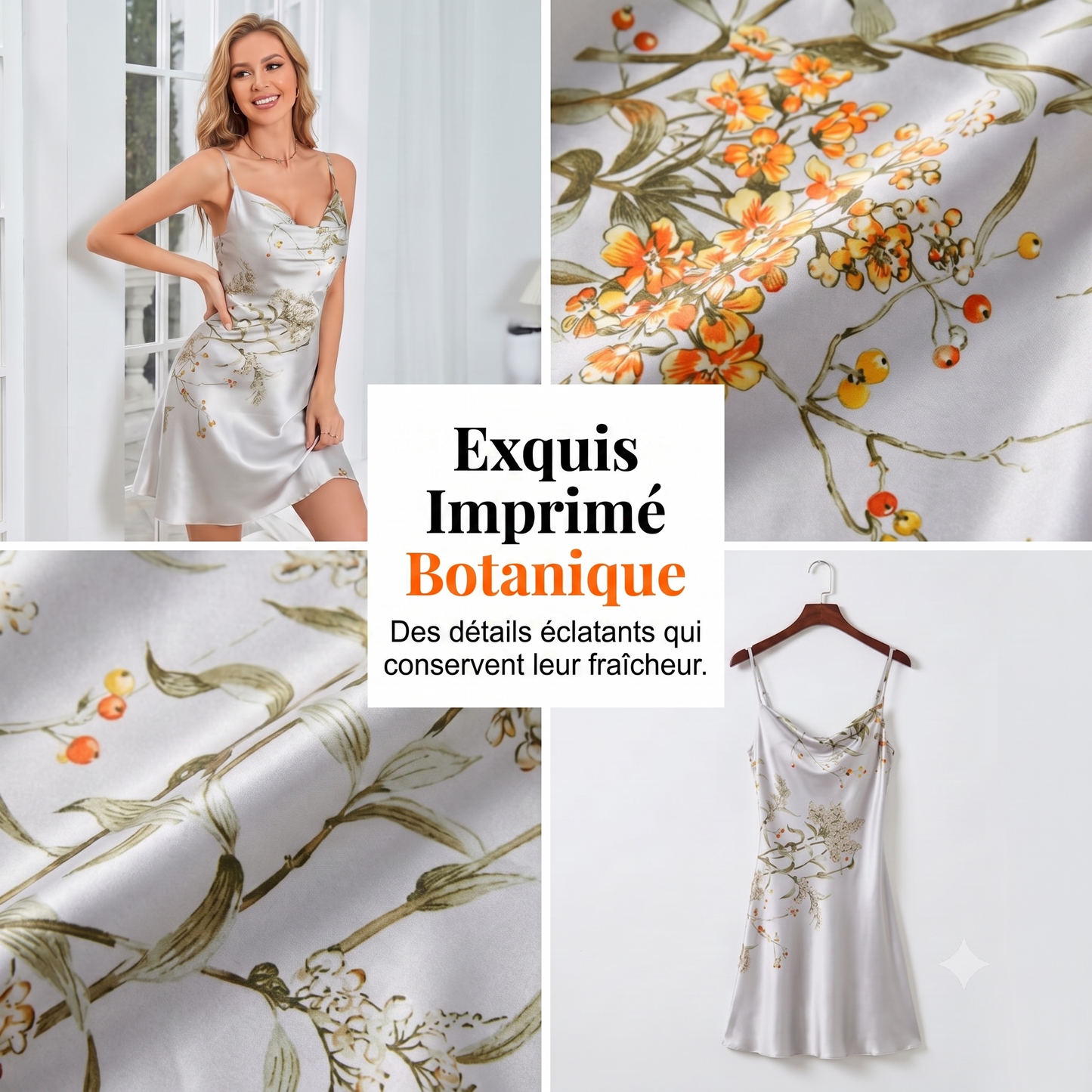 FloraSilk – La chemise de nuit florale soyeuse pour allier confort maximal et élégance absolue