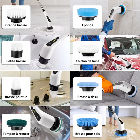 PowerClean Pro – La brosse électrique sans fil 9-en-1 pour un nettoyage ultra-puissant sans effort