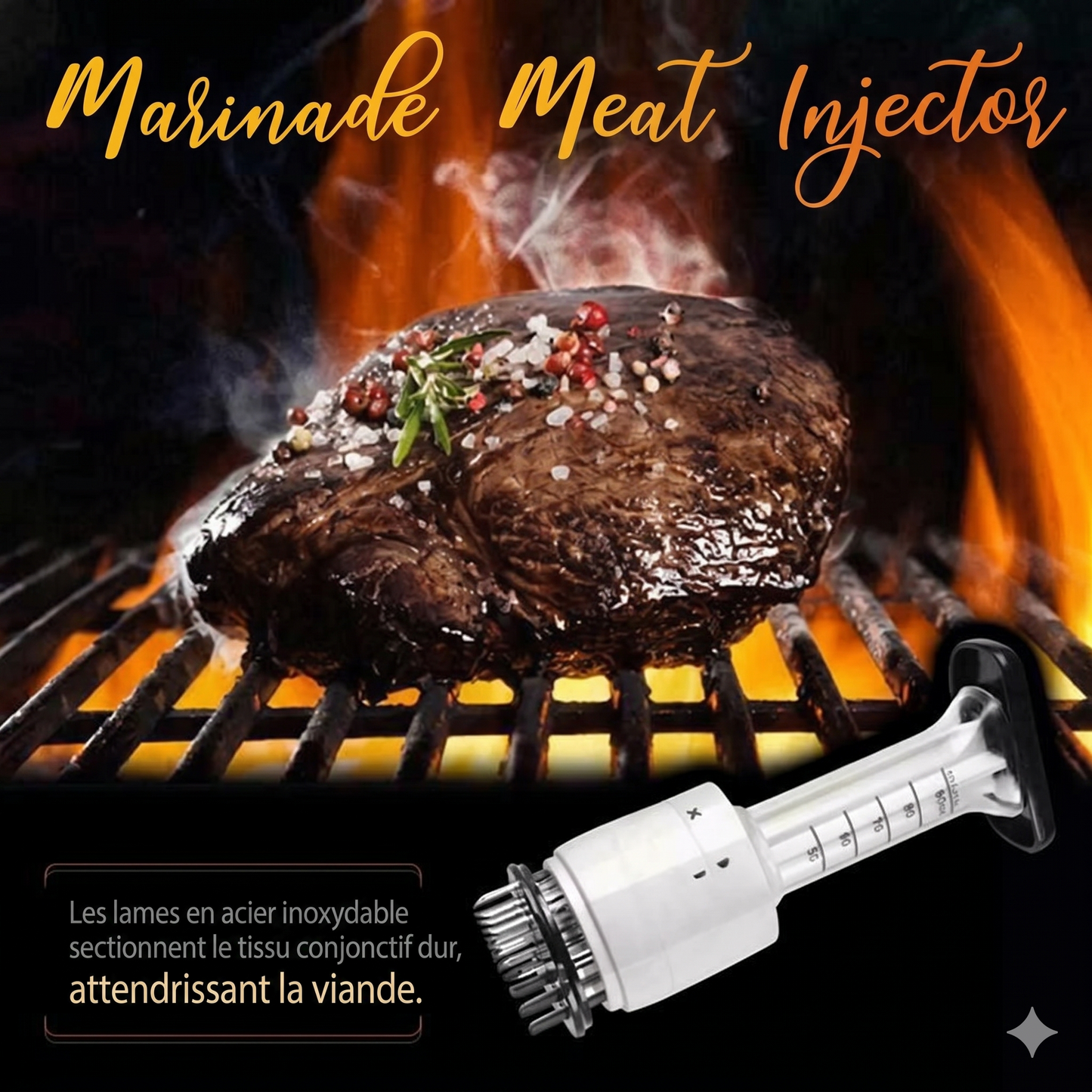 FlavorInject Pro – L'attendrisseur et injecteur de marinade pour des viandes tendres et savoureuses