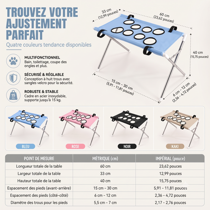 FlexiPet – La conception à double usage pour basculer facilement entre table stable et hamac suspendu
