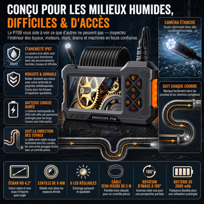EndoView – La caméra d'inspection HD à écran 4,3"