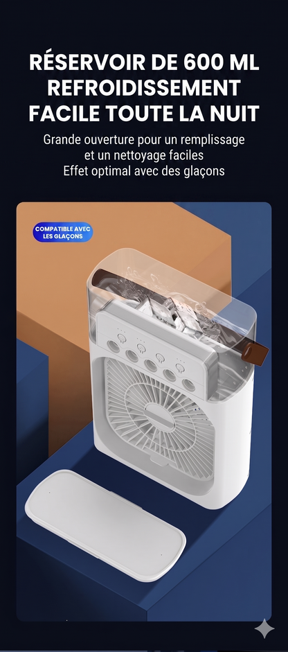 MistBreeze Pro – Le ventilateur humidificateur à brume glacée