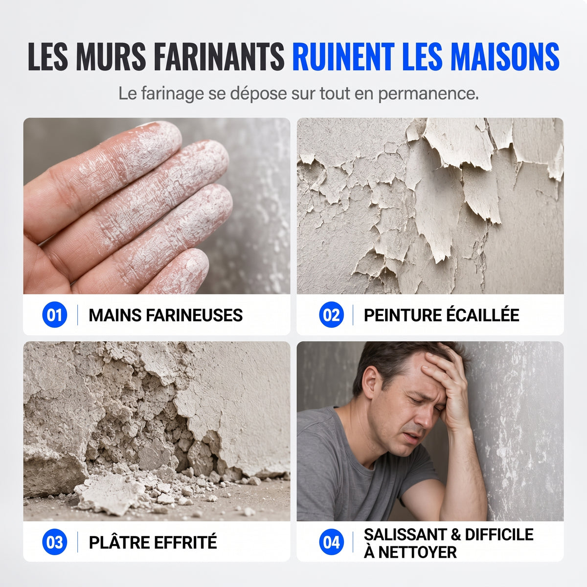 DustLock – Scelle instantanément le plâtre altéré et élimine l'effritement pour créer une base solide et durable
