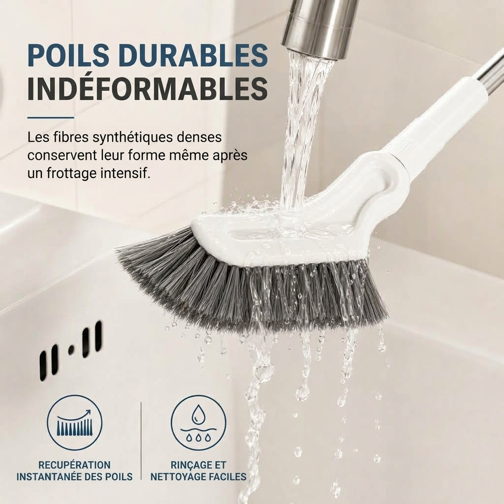 CornerScrub Pro – La brosse de nettoyage extensible à poils rigides