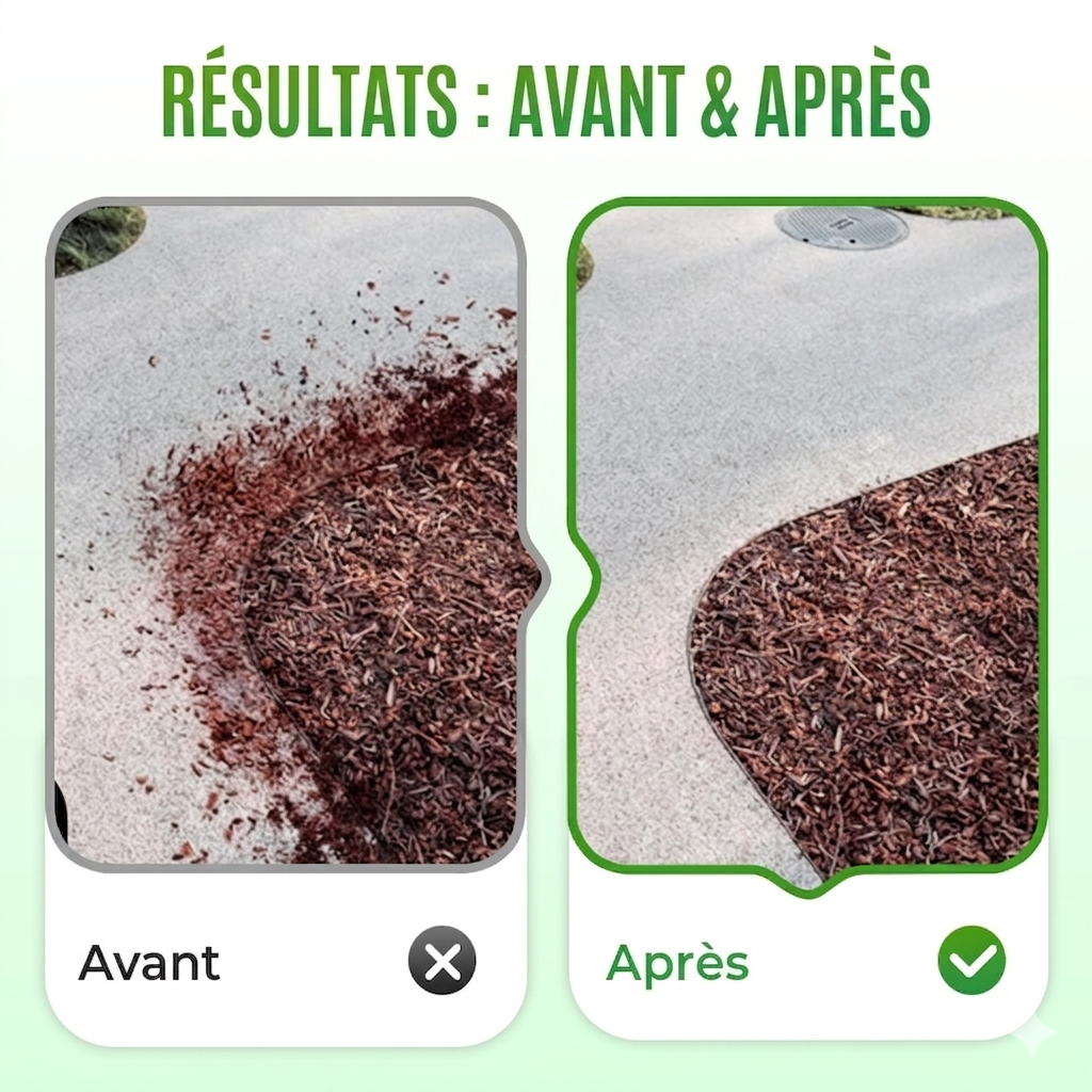 MulchGuard Pro – L'adhésif paysager ultra-puissant pour fixer votre paillis sous la pluie ou le soleil