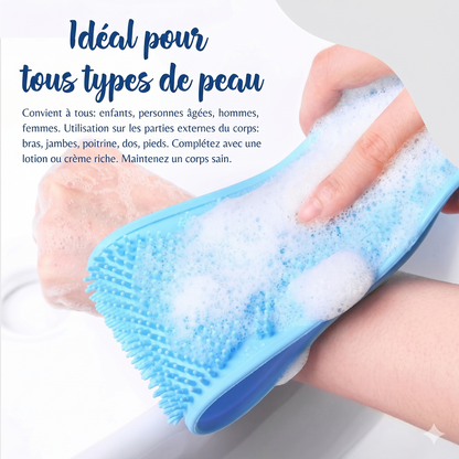 PuraSkin 360 – L'accessoire de douche double face pour exfolier et masser votre corps