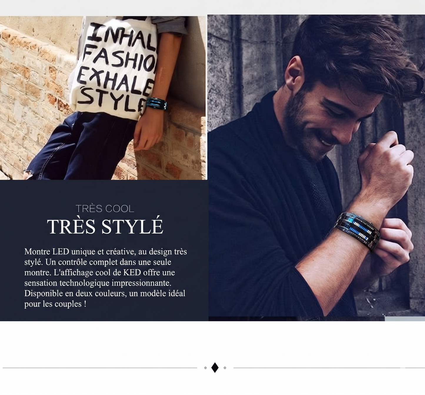 TechStyle Watch – L'affichage original en code binaire alliant sophistication et durabilité