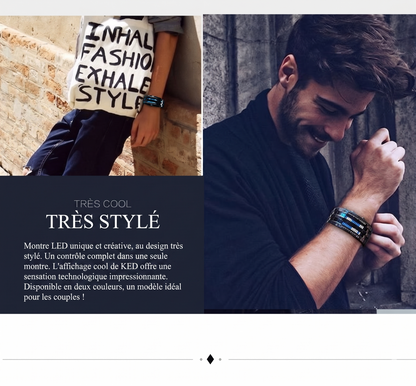 TechStyle Watch – L'affichage original en code binaire alliant sophistication et durabilité