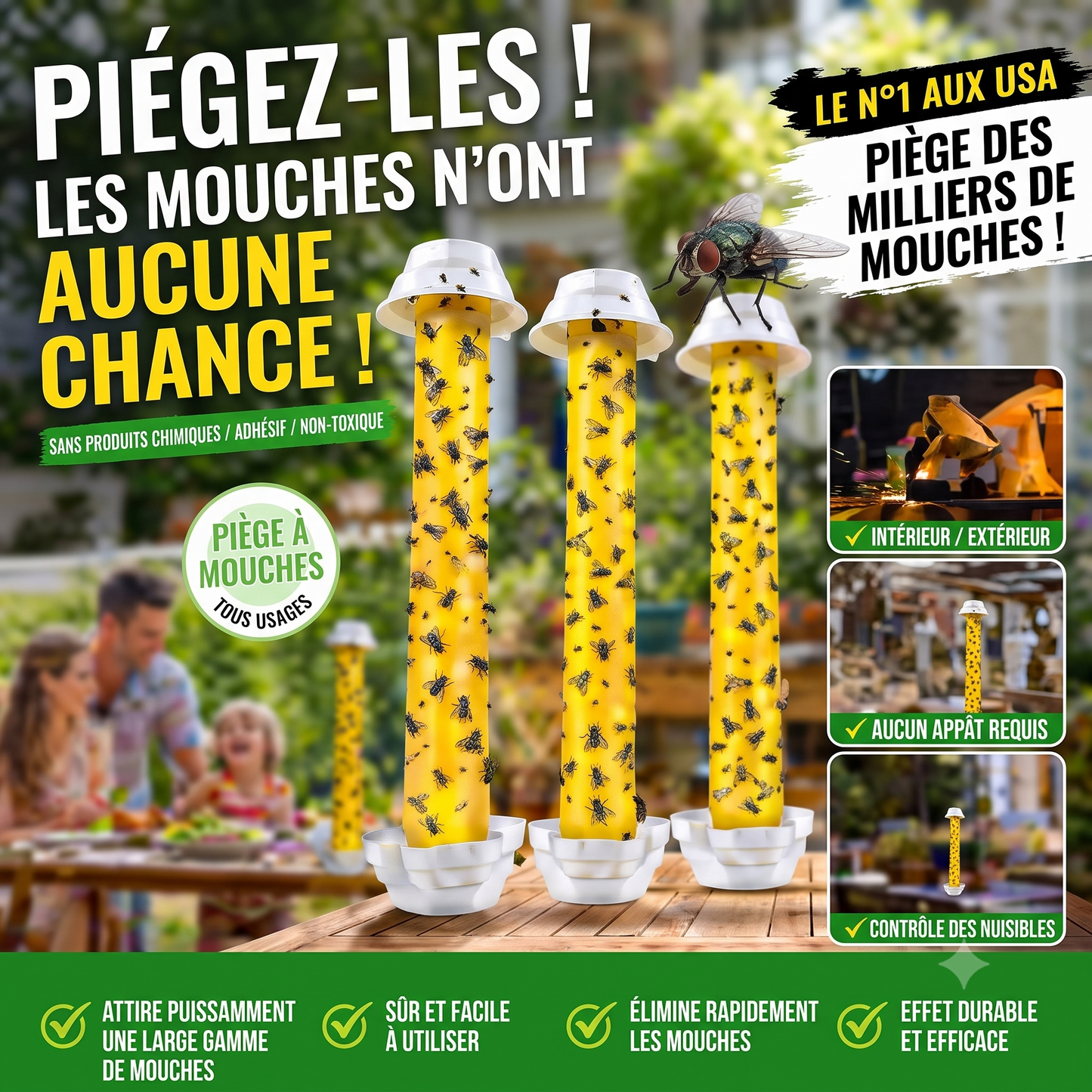 EcoCatch – La solution adhésive non toxique et sûre pour libérer vos espaces extérieurs des mouches