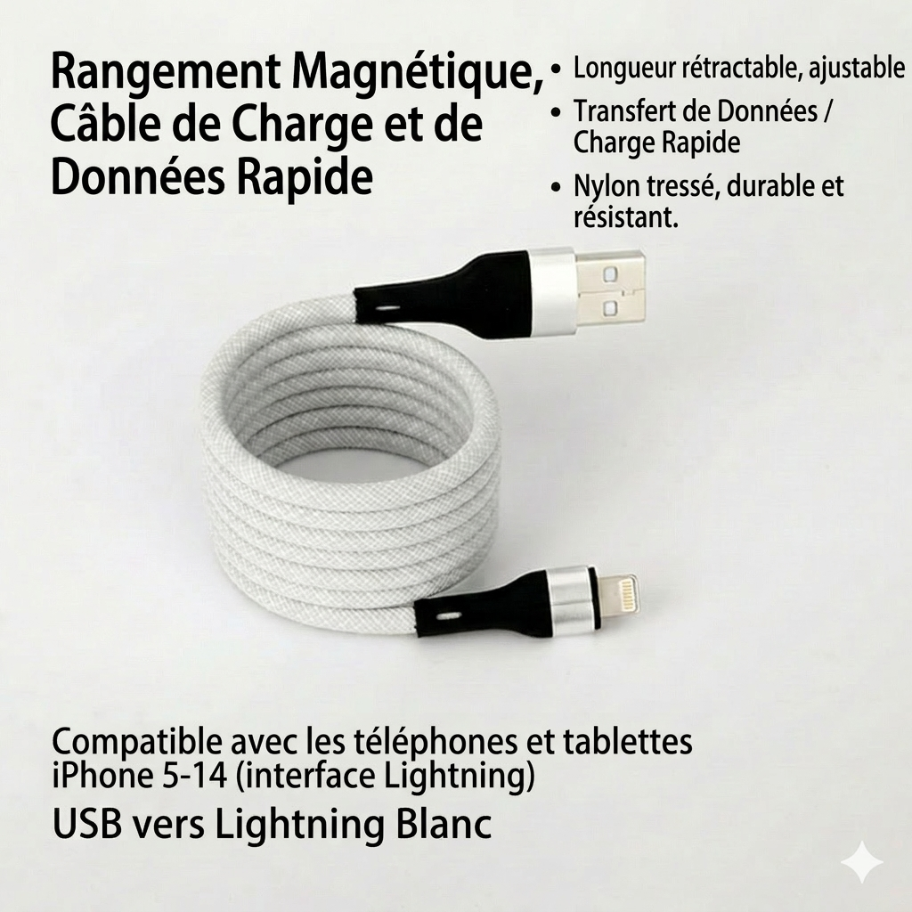 MagCord™ – Charge rapide sans nœuds pour tous vos appareils
