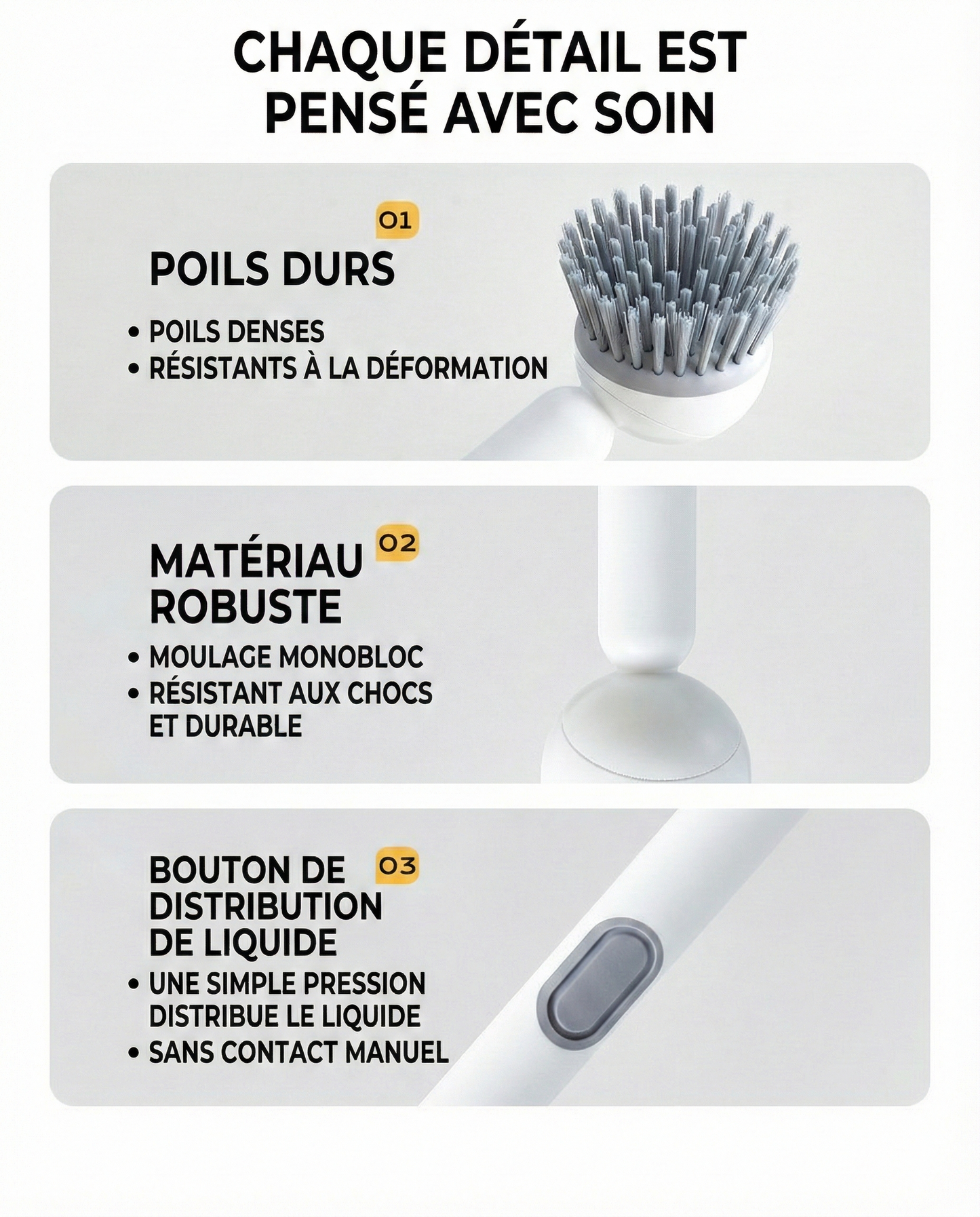 Brosse de cuisine à réservoir de liquide-Nettoyage à 360° sans angles morts  （1 acheté = 1 offert）