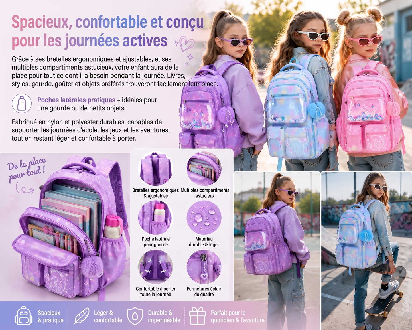 GlitterBag Pro – Le sac 3-en-1 durable pour les enfants