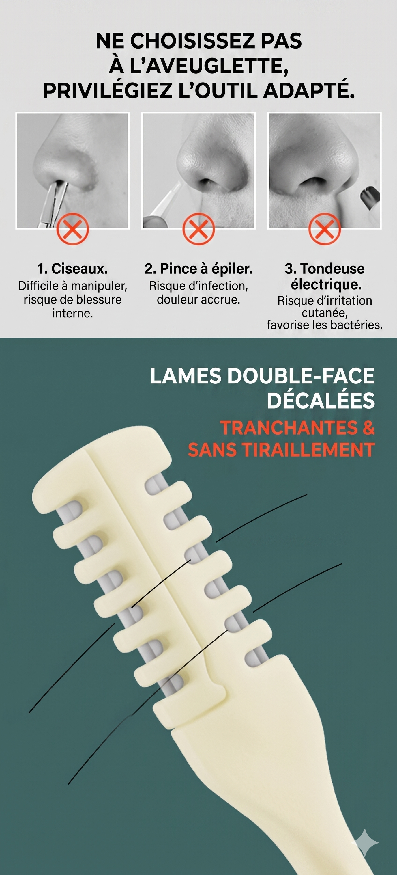 PocketTrim Pro – L'accessoire rotatif de précision pour les poils du nez et des oreilles