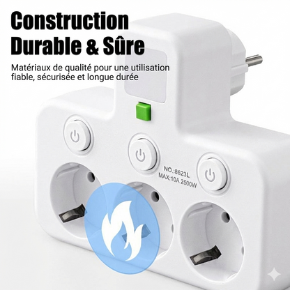 EspaceNet™ – Hub Secteur & USB 4-en-1 : Contrôle Individuel et Veilleuse Douce