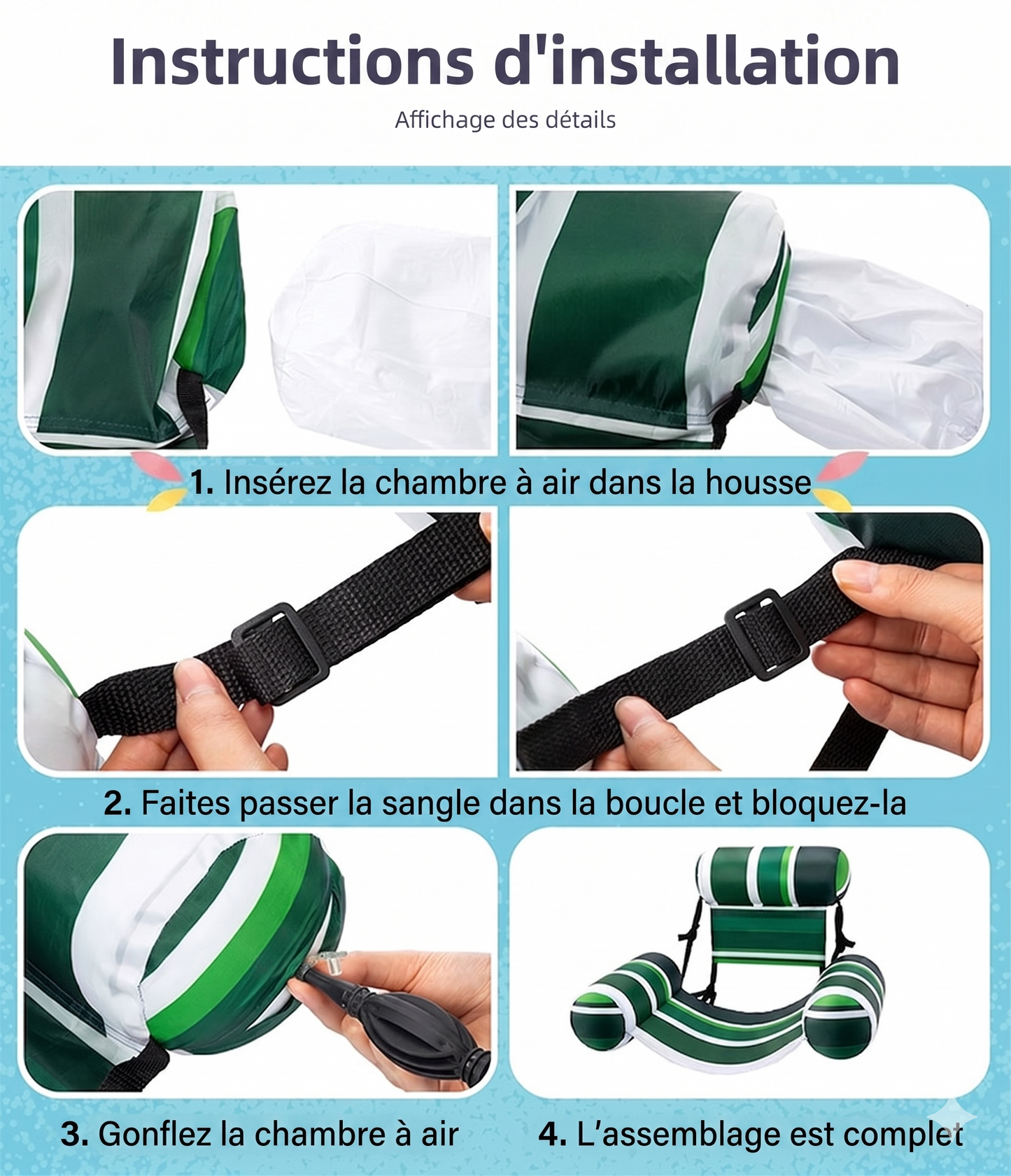 AquaLoung – Le siège ergonomique avec porte-gobelet intégré pour un confort chic et absolu sur l'eau