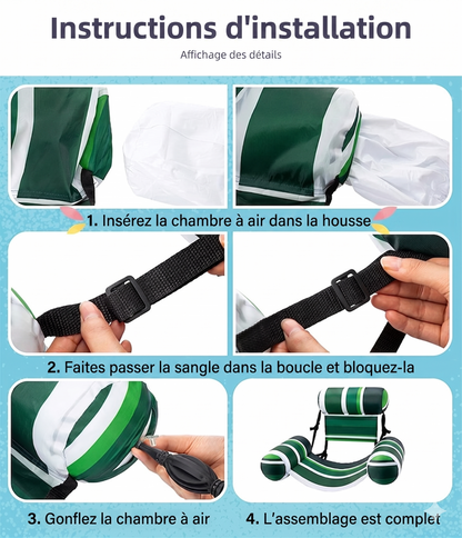 AquaLoung – Le siège ergonomique avec porte-gobelet intégré pour un confort chic et absolu sur l'eau
