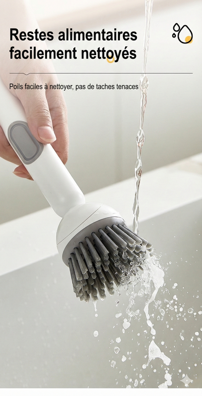 Brosse de cuisine à réservoir de liquide-Nettoyage à 360° sans angles morts  （1 acheté = 1 offert）