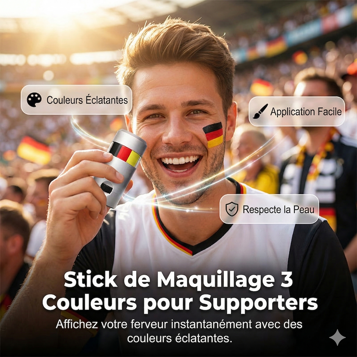 Bâton de maquillage aux couleurs nationales – Spécial fans de sport