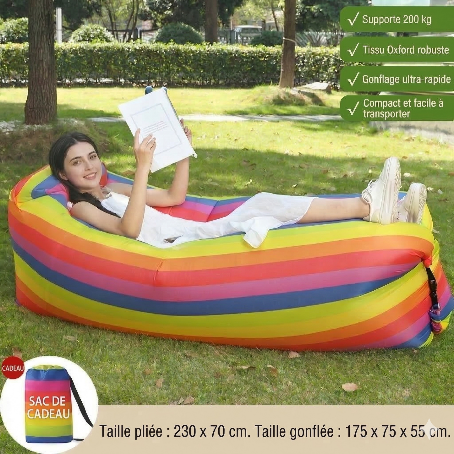 TerraVague™ – Sofa gonflable polyvalent pour terre et mer