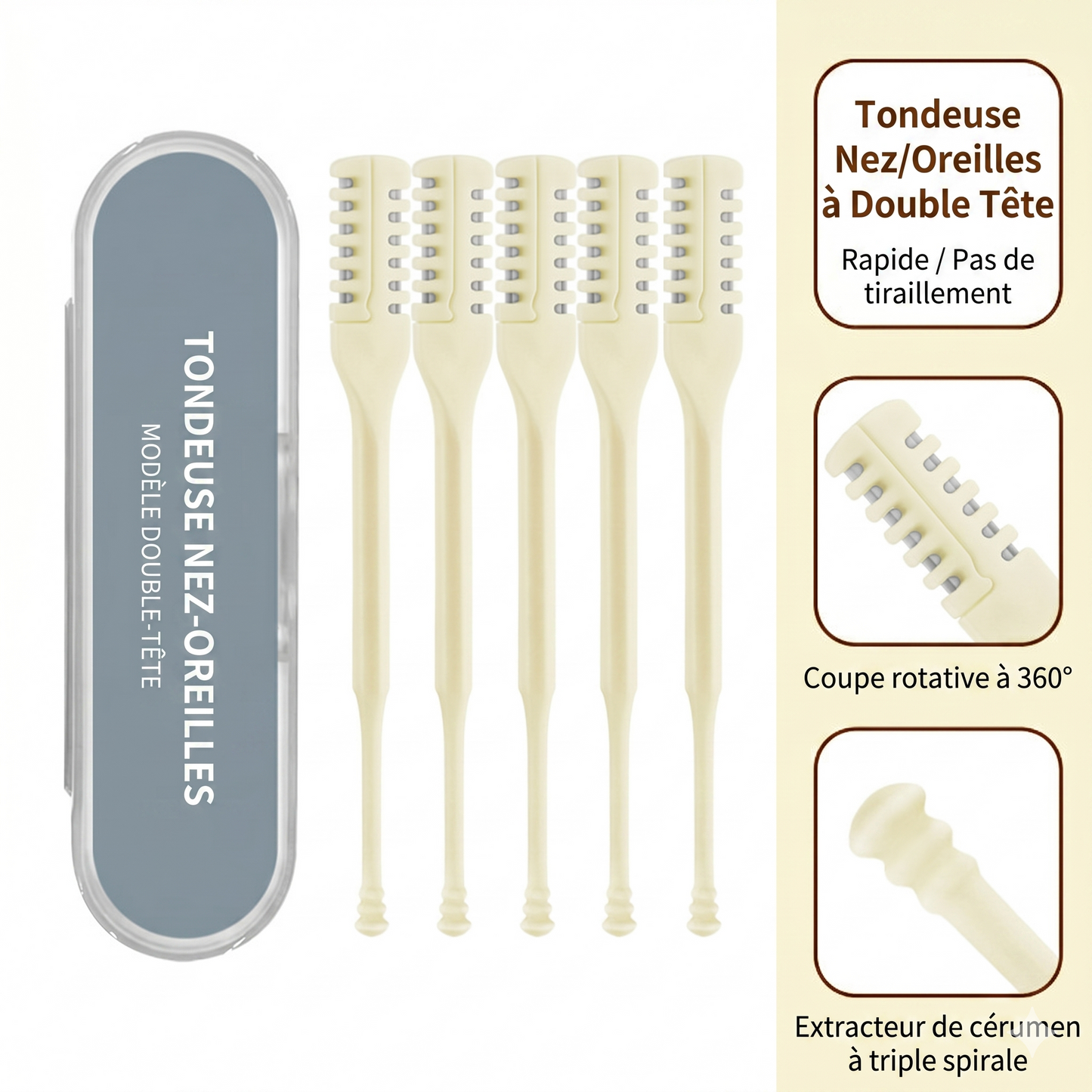 PocketTrim Pro – L'accessoire rotatif de précision pour les poils du nez et des oreilles