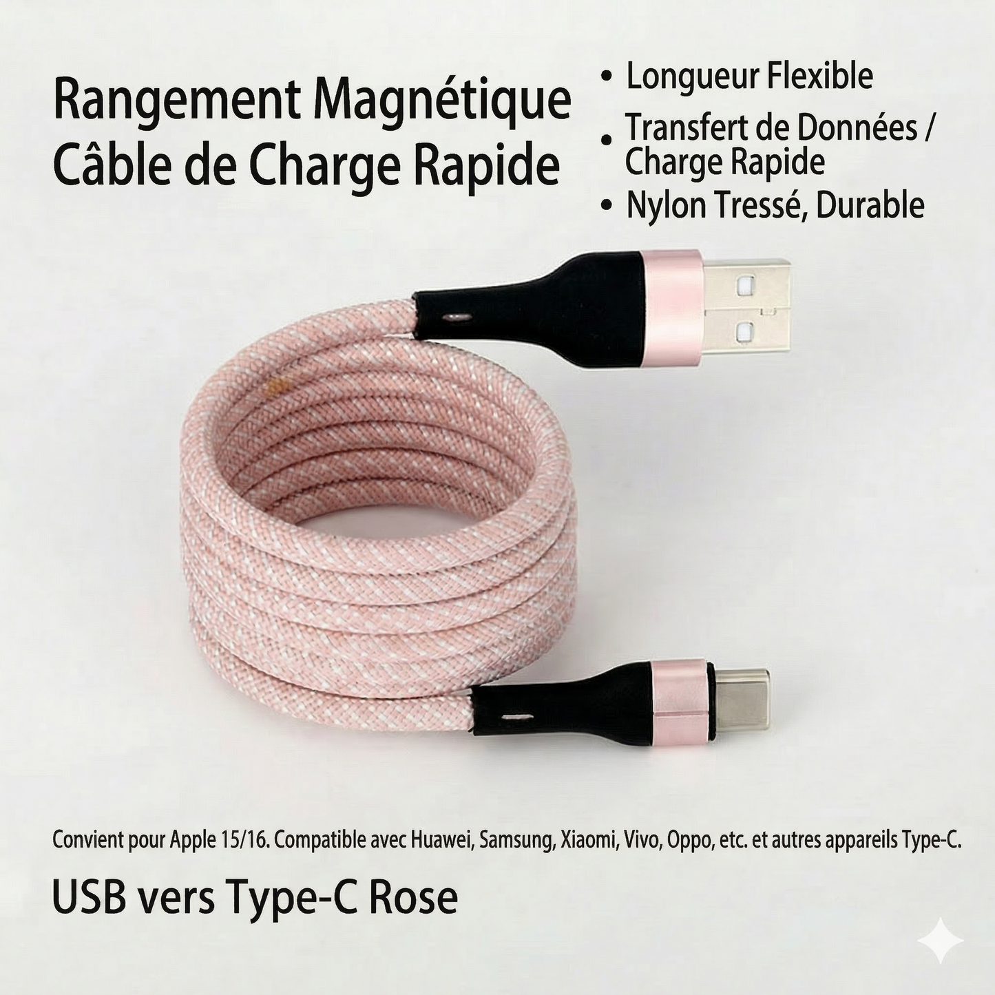 MagCord™ – Charge rapide sans nœuds pour tous vos appareils