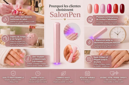 SalonPen – Stylo gel 3-en-1 révolutionnaire, Application ultra-précise à domicile