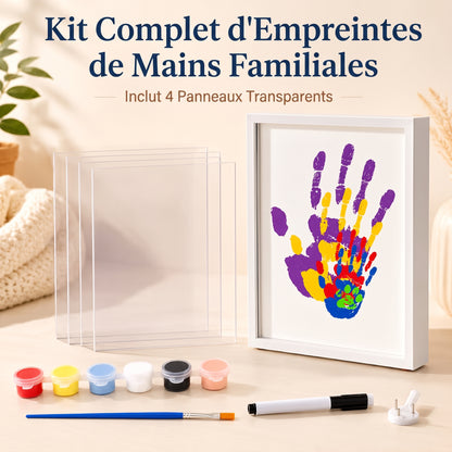 Cadre en bois pour empreintes transparentes – Kit souvenir familial DIY