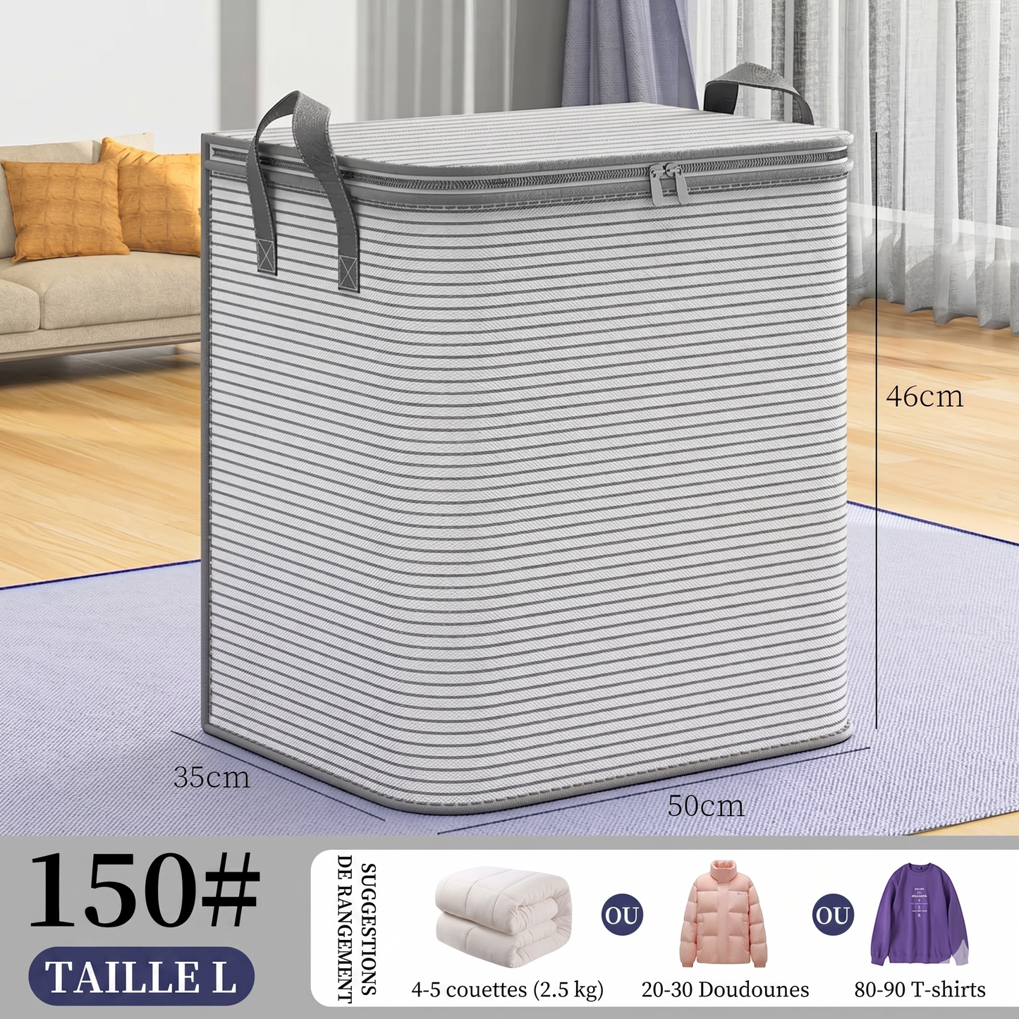 MaxiStore – Le sac de rangement très grande capacité pour une organisation optimale de votre literie et de vos vêtements