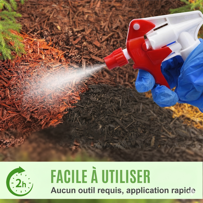 MulchGuard Pro – L'adhésif paysager ultra-puissant pour fixer votre paillis sous la pluie ou le soleil
