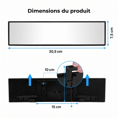 PanoView – Rétroviseur panoramique à clipser pour doubler votre visibilité et éliminer efficacement les angles morts