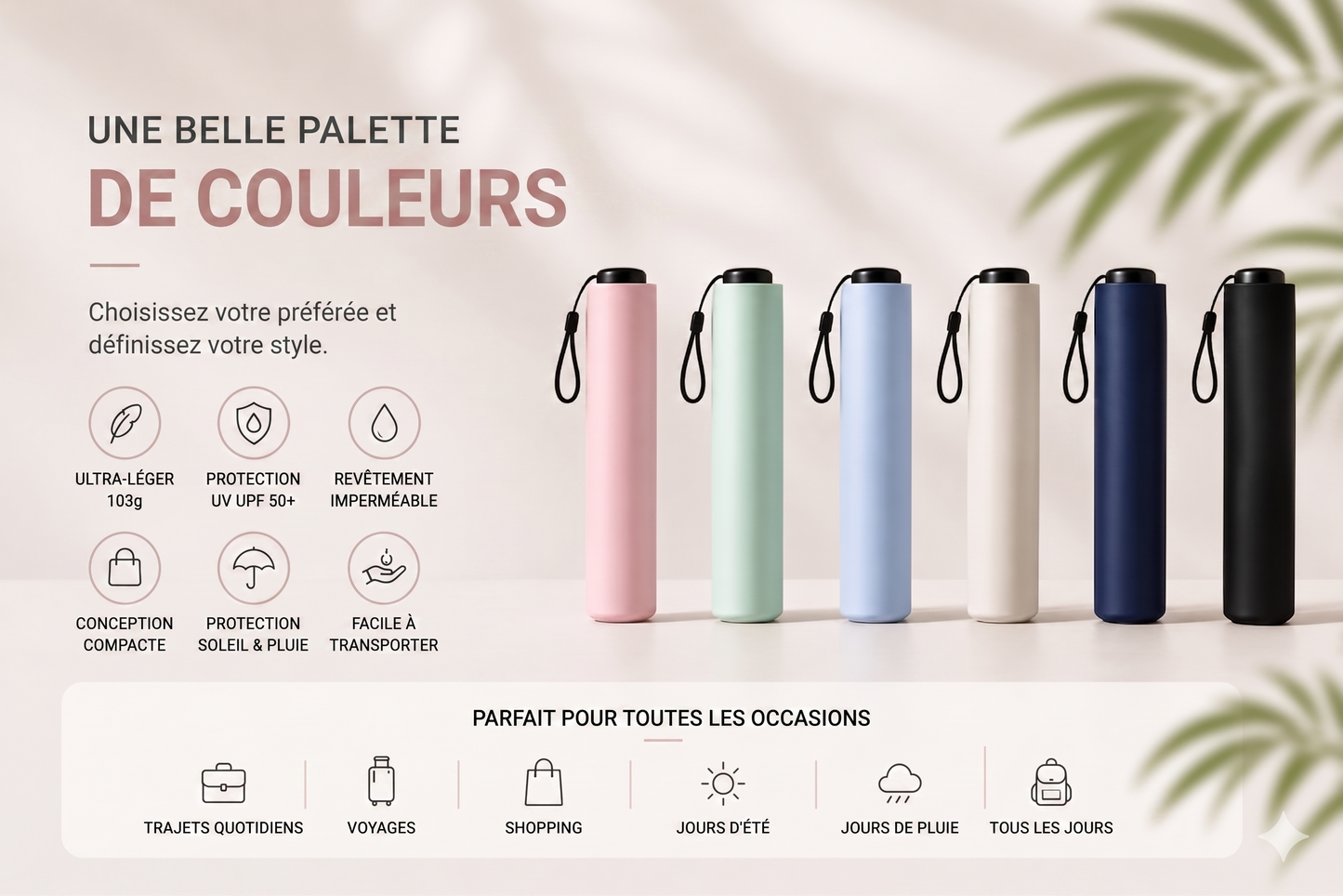 NordicShade Pocket – Le mini parapluie 2-en-1 anti-UV et intempéries
