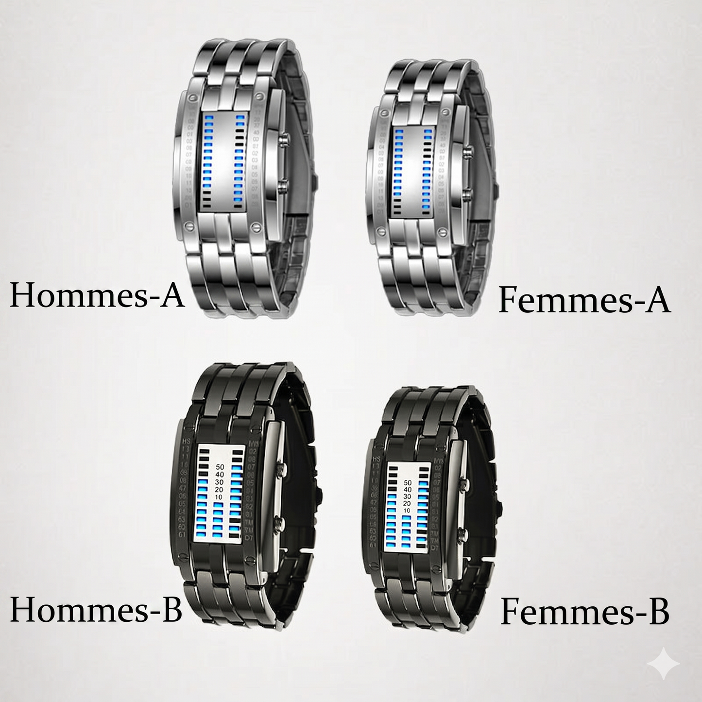 TechStyle Watch – L'affichage original en code binaire alliant sophistication et durabilité