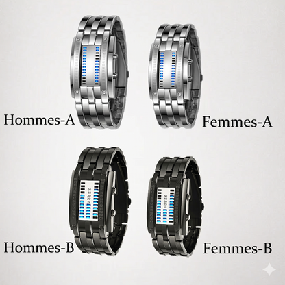 TechStyle Watch – L'affichage original en code binaire alliant sophistication et durabilité