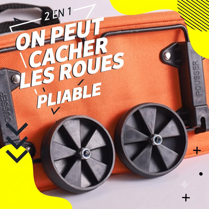 CabaFold – Sac de rangement pliable 2 en 1, capacité de 23 litres，Se transforme en trolley léger