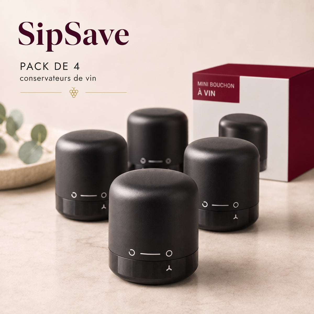 VinoSave – Version classique idéale pour préserver les arômes de vos vins rouges, blancs et rosés