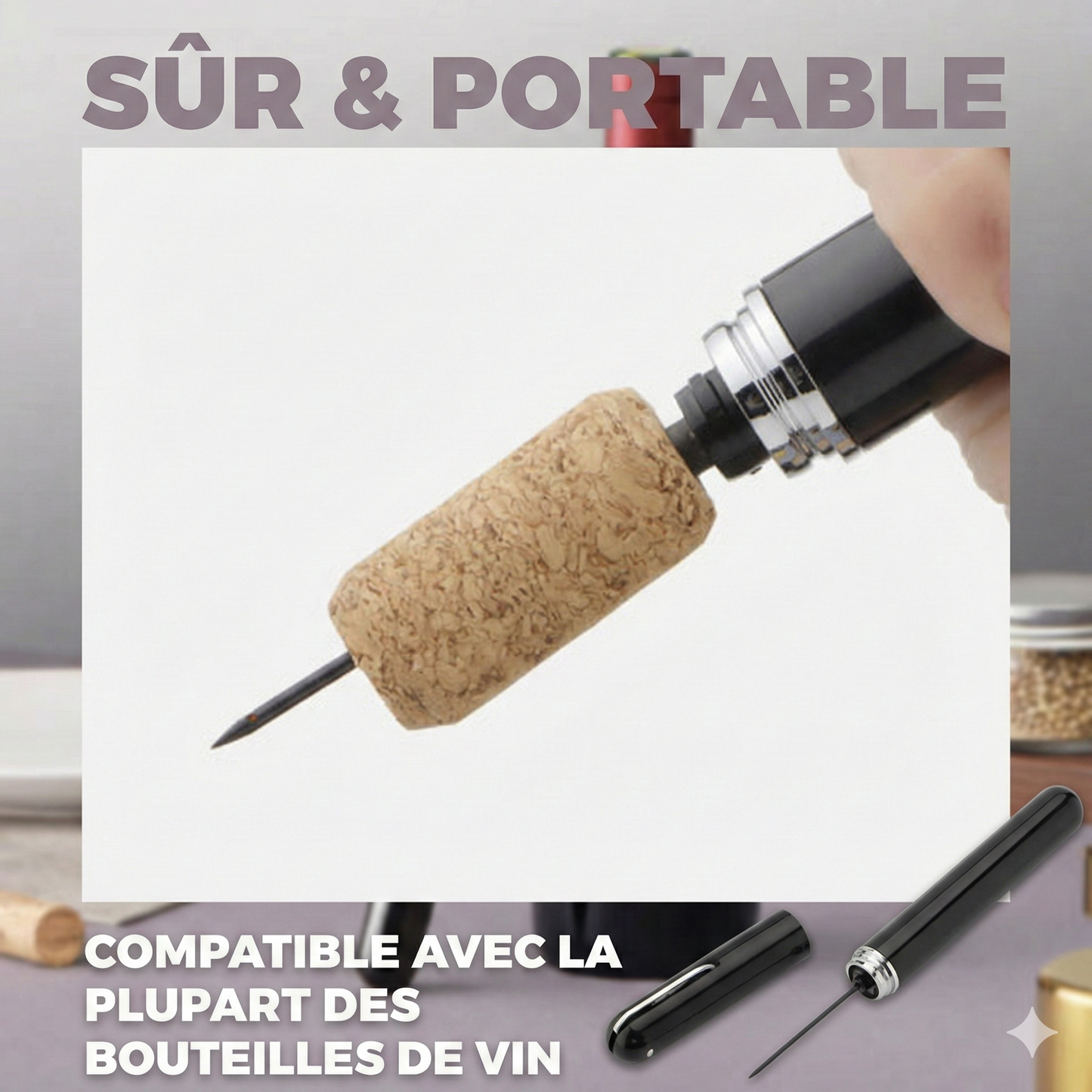 Tire-Bouchon à Pompe à Air - Bec verseur GRATUIT avec votre commande