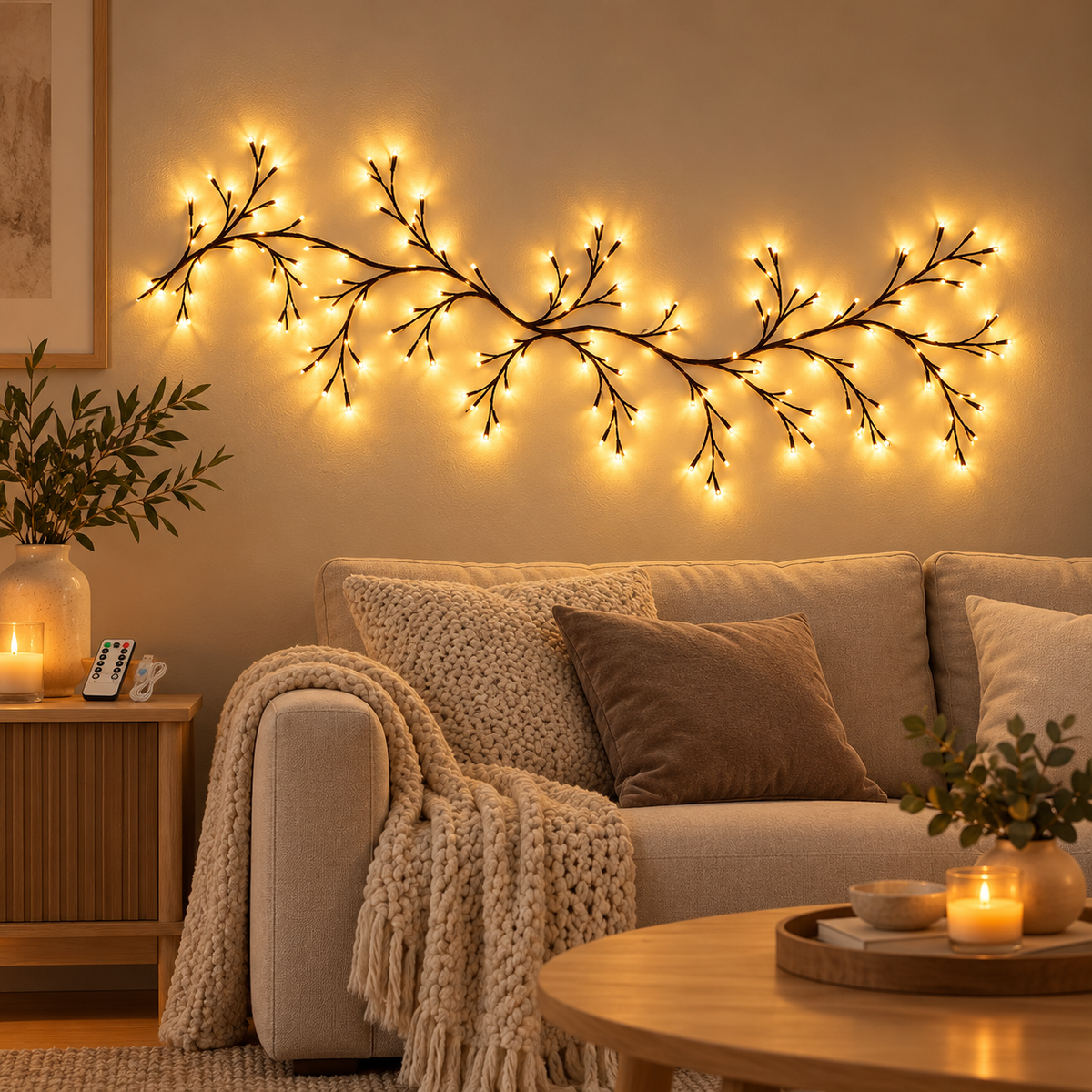 Branches Lumineuses Scintillantes – Éclairage LED d'Ambiance pour la Maison
