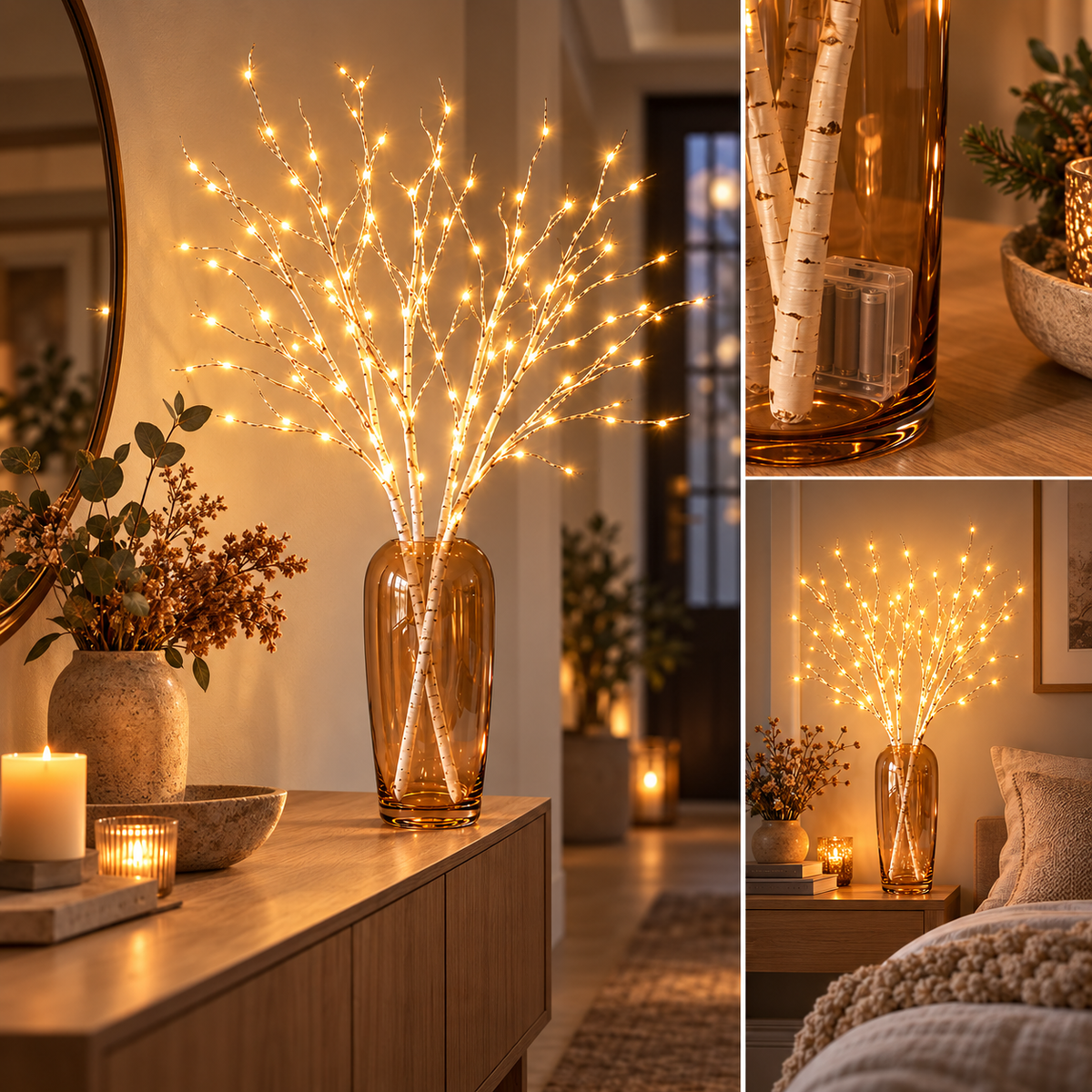 LumiGlow  LED – Les finitions bouleau ou marron s'harmonisent parfaitement avec vos plantes, créant un style unique.
