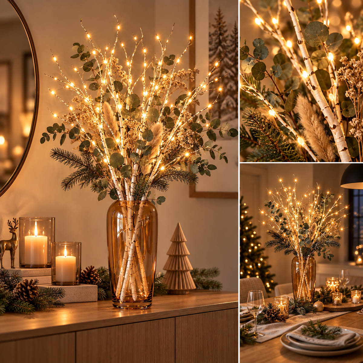 LumiGlow  LED – Les finitions bouleau ou marron s'harmonisent parfaitement avec vos plantes, créant un style unique.