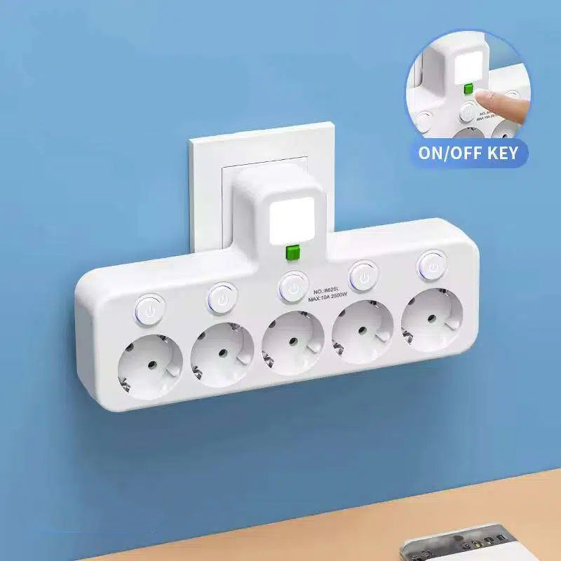 EspaceNet™ – Hub Secteur & USB 4-en-1 : Contrôle Individuel et Veilleuse Douce
