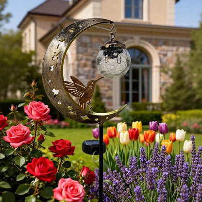 LunarGlow Pro – La lampe solaire lune et colibri pour illuminer votre jardin