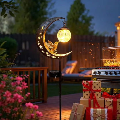 LunarGlow Pro – La lampe solaire lune et colibri pour illuminer votre jardin