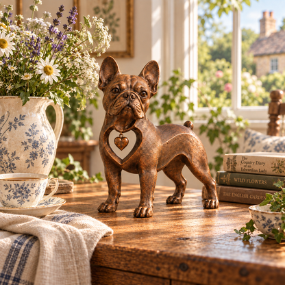 Sculpture de Bouledogue Français de style rétro classique – Un véritable coup de cœur