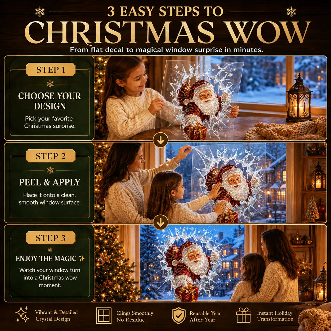 MagicWindow – L'autocollant 3D illusion de Noël pour vitres