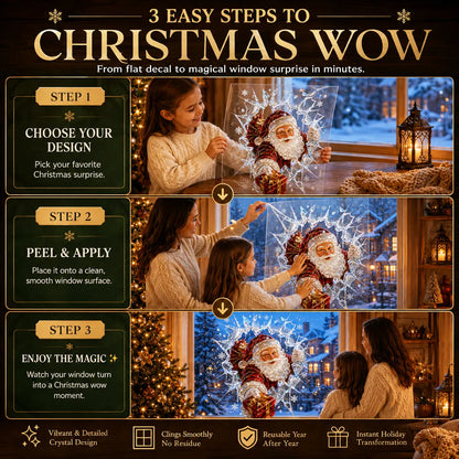 MagicWindow – L'autocollant 3D illusion de Noël pour vitres