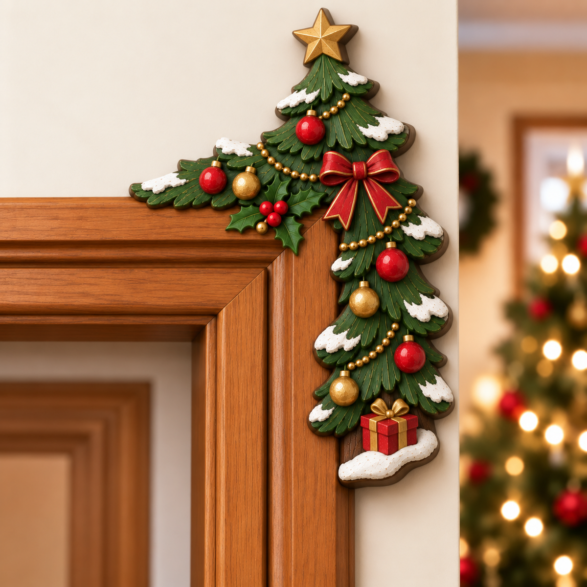 CornerMagic – Décoration de Noël pour coin de porte ， Apportez la magie des fêtes dans votre maison