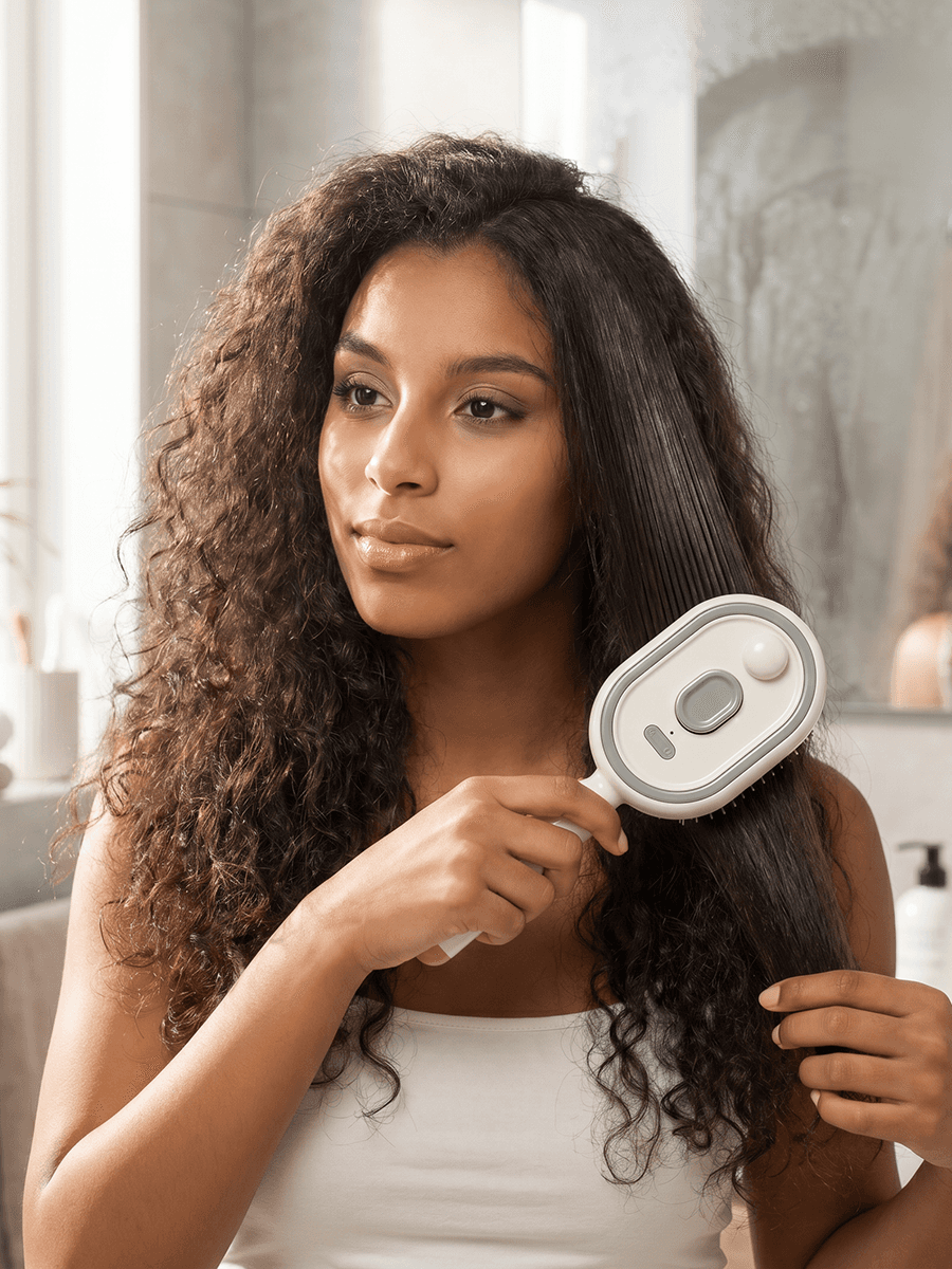 ScalpMist Pro – La brosse massante 2-en-1 avec spray nourrissant intégré