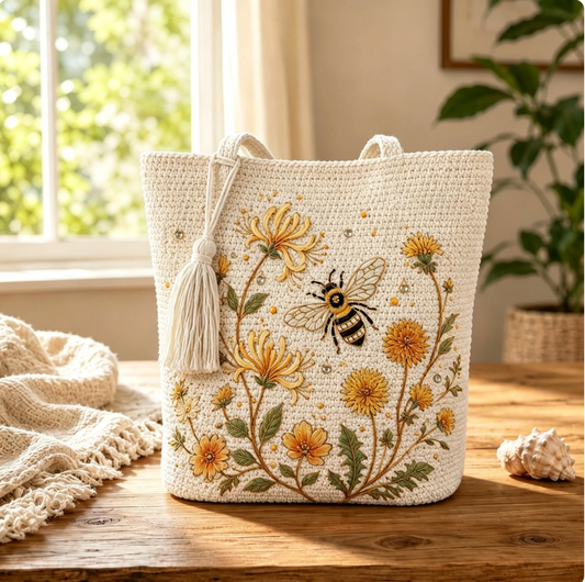 Miel & Crochet – Le cabas brodé au charme cottagecore et intemporel